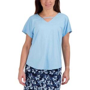 👚3 FOR $23👚NEW Tranquility Colorado Clothing Solid V-neck short sleeve shirt